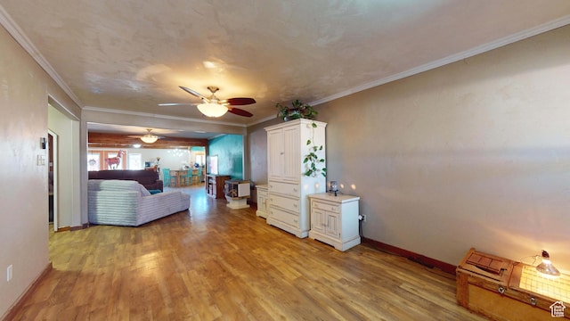 263 W 300 S, Parowan, UT 84761 - interior space with crown molding, ceiling fan, and light wood-style floors