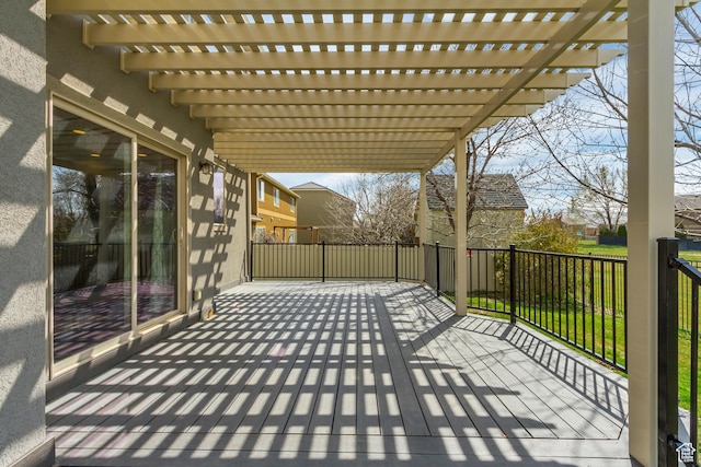 view of patio / terrace with a pergola and a deck