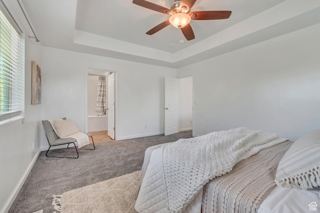 166 S 2035 W, Lehi, UT 84043 - carpeted bedroom featuring baseboards, a raised ceiling, and ceiling fan