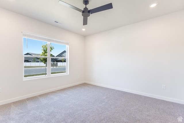 3782 S 4250 W Unit 429C, West Haven, UT 84401 - unfurnished room with baseboards, carpet flooring, ceiling fan, and recessed lighting