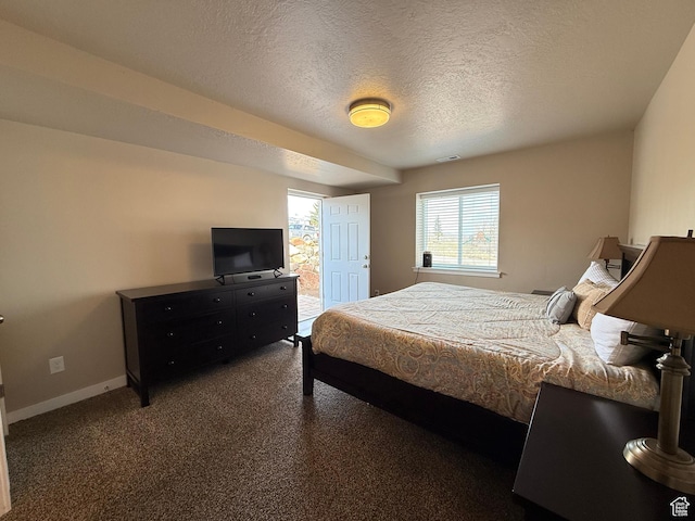 288 W Stuart Dr, Garden City, UT 84028 - carpeted bedroom with visible vents, a textured ceiling, and baseboards