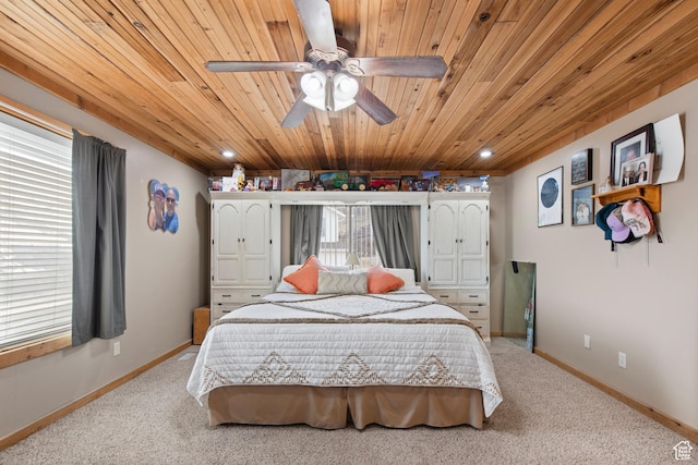 671 W Dee Dr, Garden City, UT 84028 - bedroom featuring light carpet, baseboards, and wooden ceiling