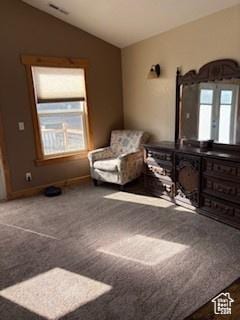 87 N Loafer Canyon Rd, Elk Ridge, UT 84651 - living area featuring visible vents and vaulted ceiling