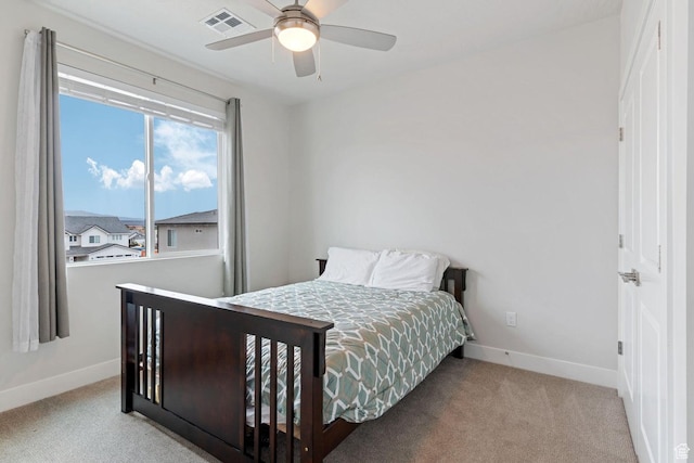 4582 S Sophia Ln, Washington, UT 84780 - carpeted bedroom with visible vents, baseboards, and a ceiling fan