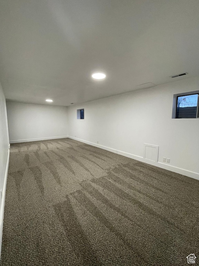 3977 W 5625 S, Roy, UT 84067 - finished basement featuring dark carpet, recessed lighting, baseboards, and visible vents