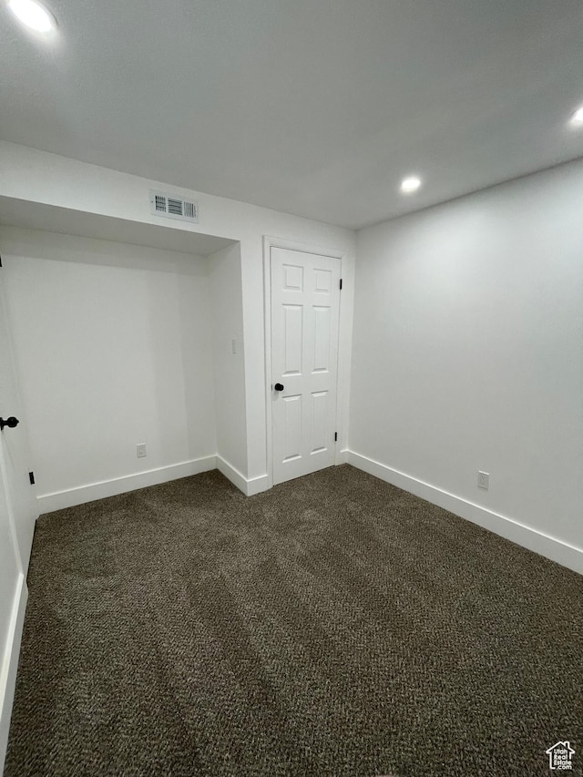 3977 W 5625 S, Roy, UT 84067 - finished below grade area featuring baseboards, recessed lighting, dark carpet, and visible vents