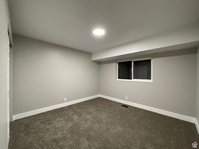 3977 W 5625 S, Roy, UT 84067 - finished below grade area featuring recessed lighting, baseboards, dark carpet, and visible vents