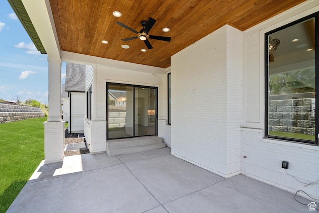 1682 N 2250 W, Provo, UT 84604 - view of patio / terrace featuring fence and ceiling fan