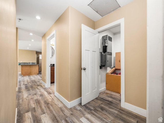 8915 E 33550 N, Fairview, UT 84629 - corridor featuring recessed lighting, baseboards, and wood finished floors