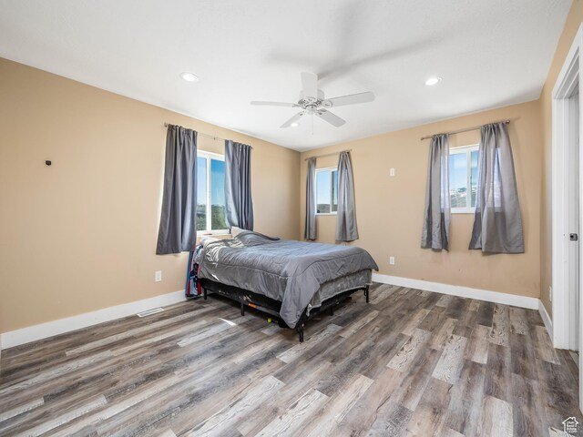 8915 E 33550 N, Fairview, UT 84629 - bedroom featuring wood finished floors, baseboards, and recessed lighting