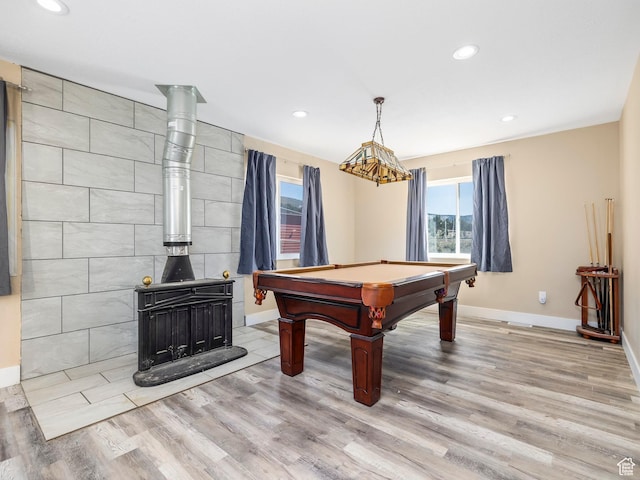 8915 E 33550 N, Fairview, UT 84629 - playroom with recessed lighting, light wood-style flooring, baseboards, and billiards