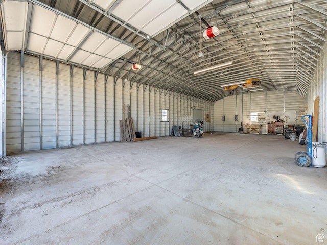 8915 E 33550 N, Fairview, UT 84629 - garage featuring metal wall and a garage door opener