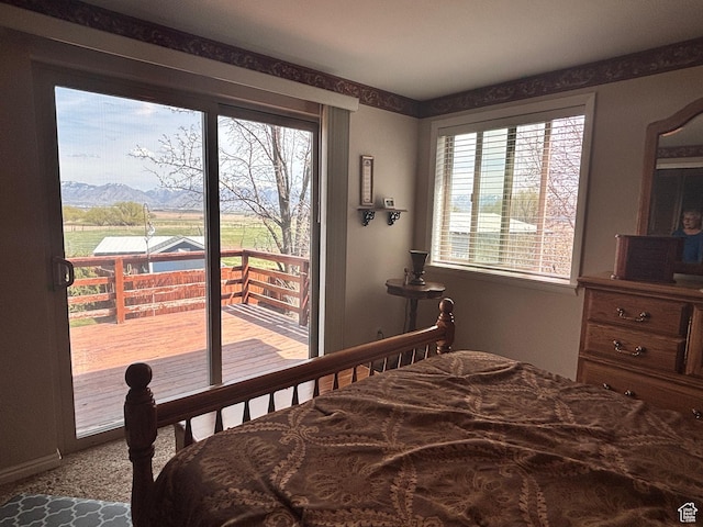 80 S 6000 W, Mendon, UT 84325 - carpeted bedroom with access to exterior and a mountain view