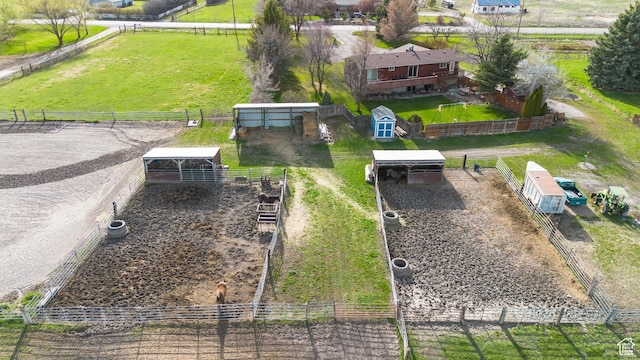 bird's eye view with a rural view