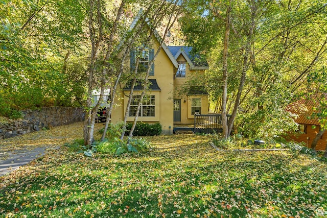 3895 S Grindstone Dr, Springville, UT 84663 - rear view of house with stucco siding