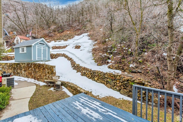 3895 S Grindstone Dr, Springville, UT 84663 - exterior space featuring a storage shed, an outbuilding, and cooling unit