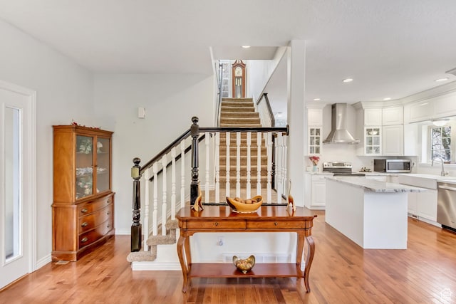 3895 S Grindstone Dr, Springville, UT 84663 - stairway with recessed lighting and wood finished floors