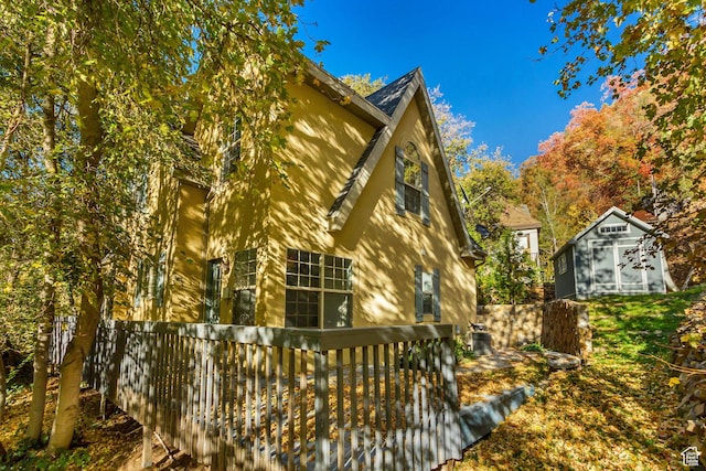 3895 S Grindstone Dr, Springville, UT 84663 - view of property exterior with an outbuilding and fence