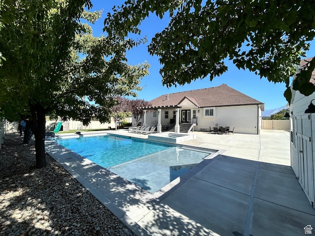 10124 S Autumn Breeze Ln W, South Jordan, UT 84009 - view of swimming pool featuring a fenced in pool, a patio area, and a fenced backyard