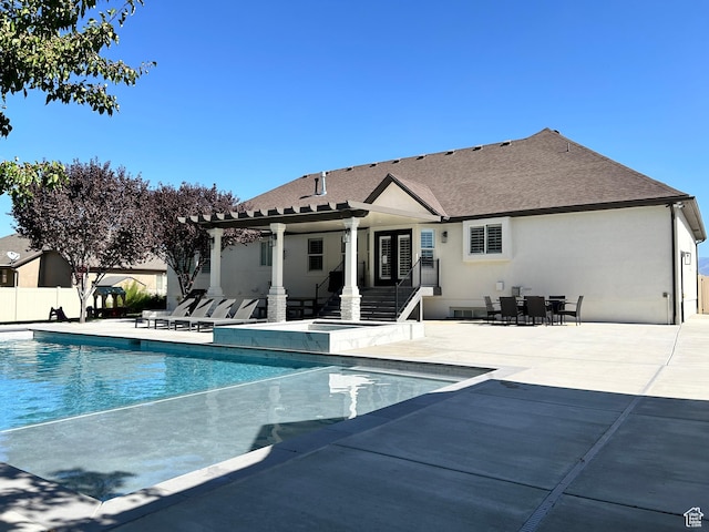 10124 S Autumn Breeze Ln W, South Jordan, UT 84009 - back of house with a fenced in pool, a patio, stucco siding, and fence