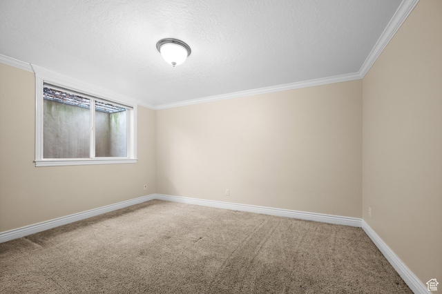 6041 S 2230 E, Holladay, UT 84121 - carpeted empty room with baseboards, ornamental molding, and a textured ceiling