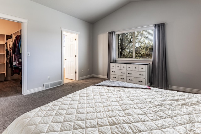 4781 W 4100 S, West Haven, UT 84401 - carpeted bedroom with a walk in closet, lofted ceiling, a closet, and baseboards