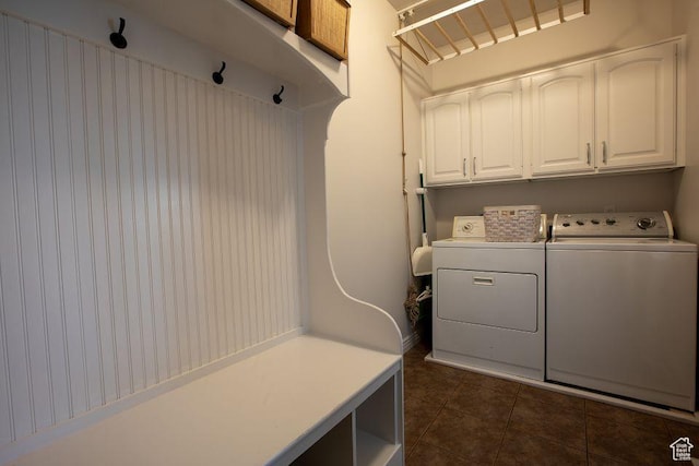 4781 W 4100 S, West Haven, UT 84401 - laundry area with cabinet space, washer and dryer, and dark tile patterned flooring