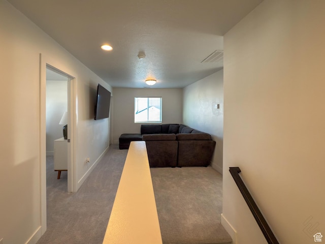 5051 W Bilston Ln S, Herriman, UT 84096 - living room featuring light colored carpet and baseboards