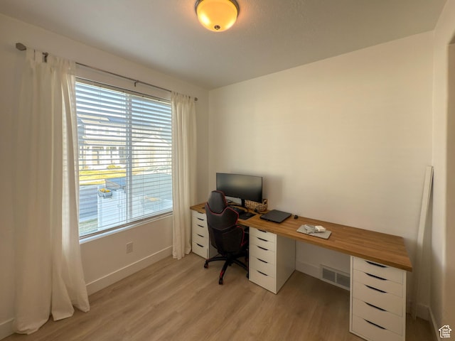 5051 W Bilston Ln S, Herriman, UT 84096 - office with light wood finished floors, baseboards, and visible vents