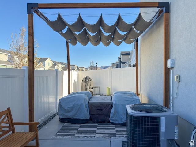 5051 W Bilston Ln S, Herriman, UT 84096 - view of patio / terrace with a fenced backyard and central air condition unit