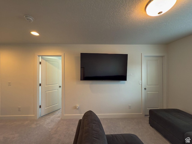 5051 W Bilston Ln S, Herriman, UT 84096 - living room with a textured ceiling, carpet flooring, baseboards, and recessed lighting