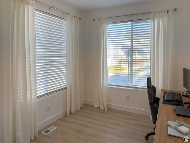 5051 W Bilston Ln S, Herriman, UT 84096 - office featuring light wood-style floors, visible vents, and baseboards