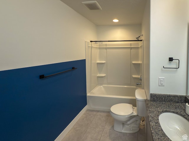 5051 W Bilston Ln S, Herriman, UT 84096 - full bath featuring visible vents, toilet, vanity, tile patterned flooring, and bathing tub / shower combination