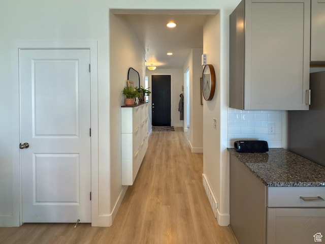 5051 W Bilston Ln S, Herriman, UT 84096 - corridor featuring visible vents, light wood-style flooring, recessed lighting, and baseboards