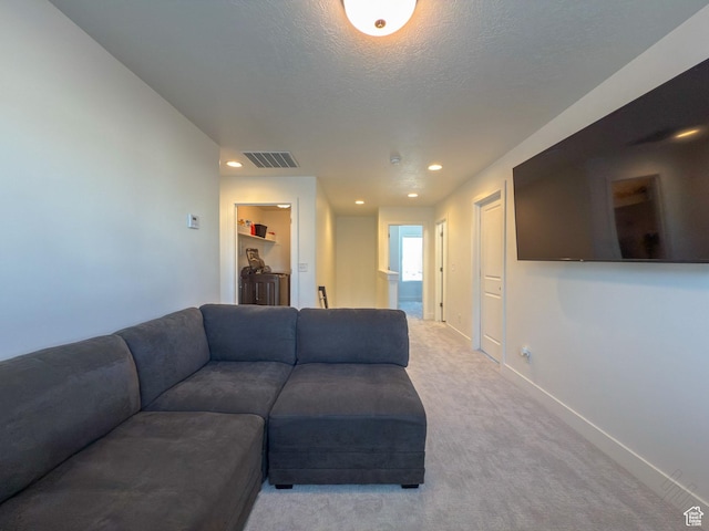 5051 W Bilston Ln S, Herriman, UT 84096 - living area with light carpet, baseboards, visible vents, and recessed lighting