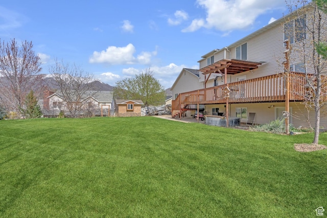 8079 S Juniper Ct, South Weber, UT 84405 - view of yard with a patio and a deck