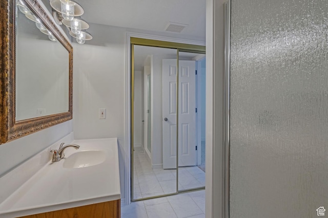 8079 S Juniper Ct, South Weber, UT 84405 - bathroom featuring tile patterned floors, vanity, and visible vents