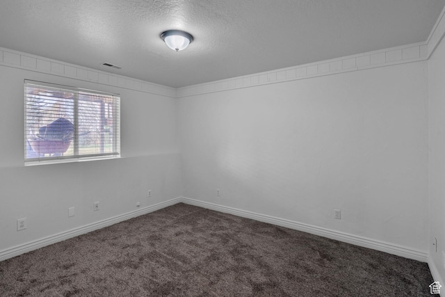 8079 S Juniper Ct, South Weber, UT 84405 - empty room with visible vents, baseboards, carpet flooring, and a textured ceiling
