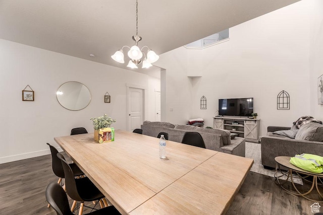 3833 W 1960 N, Lehi, UT 84043 - dining room with a chandelier, dark wood-style floors, and baseboards