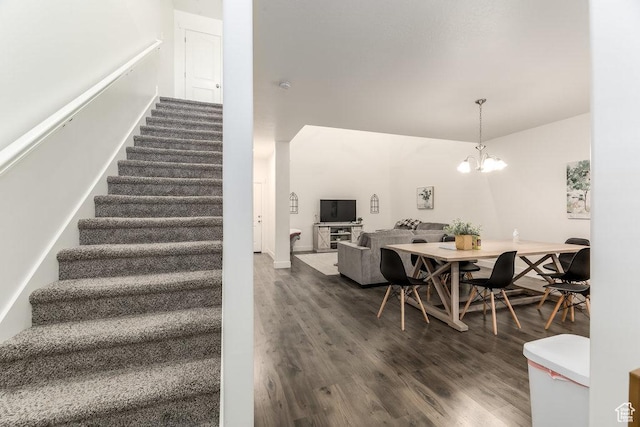 3833 W 1960 N, Lehi, UT 84043 - stairs featuring a chandelier and wood finished floors