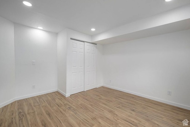 3833 W 1960 N, Lehi, UT 84043 - interior space with a closet, recessed lighting, light wood-style flooring, and baseboards