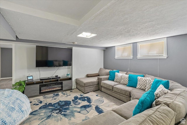 3165 S 2000 E, Millcreek, UT 84109 - living area with light carpet, a textured ceiling, and baseboards