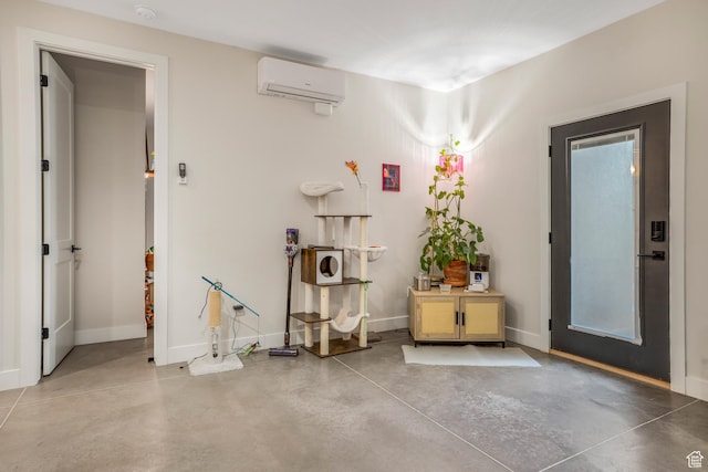 160 W Pebble, Rockville, UT 84763 - foyer entrance with a wall mounted air conditioner, concrete floors, and baseboards