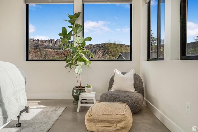 160 W Pebble, Rockville, UT 84763 - living area with baseboards and concrete flooring