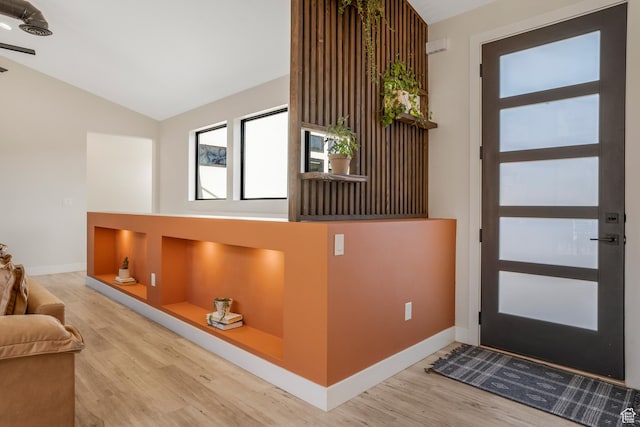 160 W Pebble, Rockville, UT 84763 - entryway featuring wood finished floors, vaulted ceiling, and baseboards