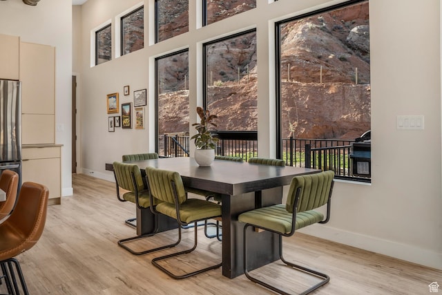 160 W Pebble, Rockville, UT 84763 - dining area with baseboards, plenty of natural light, and light wood-type flooring
