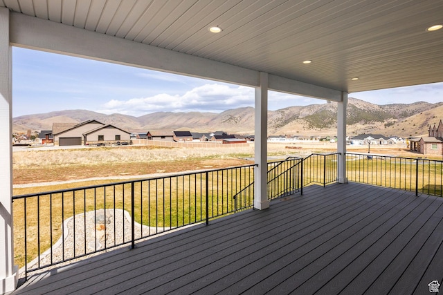159 E 625 S, Mantua, UT 84324 - deck featuring a mountain view and a lawn
