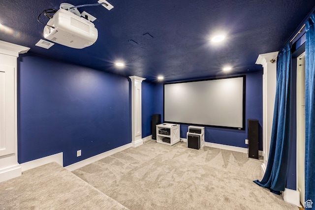 159 E 625 S, Mantua, UT 84324 - carpeted cinema room with recessed lighting, ornate columns, and baseboards