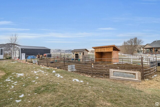 1962 Bluff Crest Rd Unit 4, Francis, UT 84036 - view of yard with a mountain view, an outdoor structure, and an exterior structure