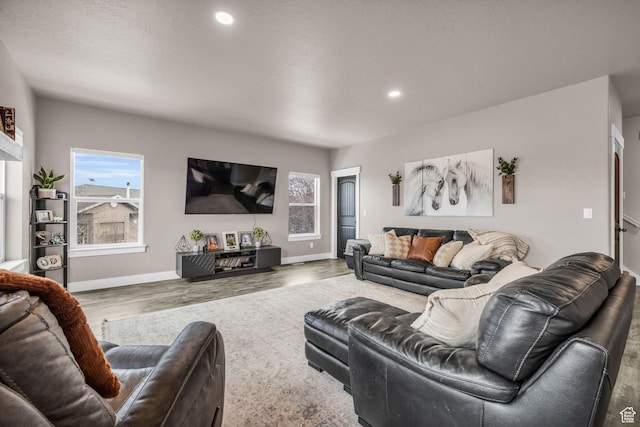 1962 Bluff Crest Rd Unit 4, Francis, UT 84036 - living area featuring recessed lighting, baseboards, and wood finished floors
